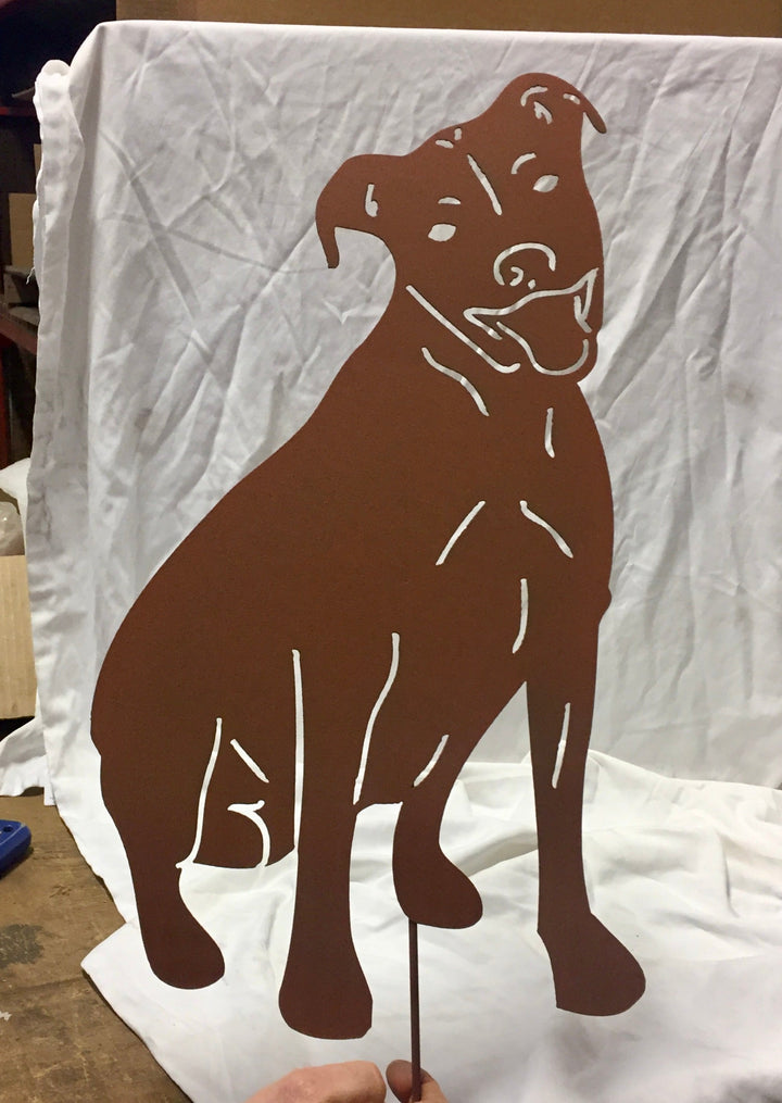 Pit Bull Garden Statue or Dog Wall Art