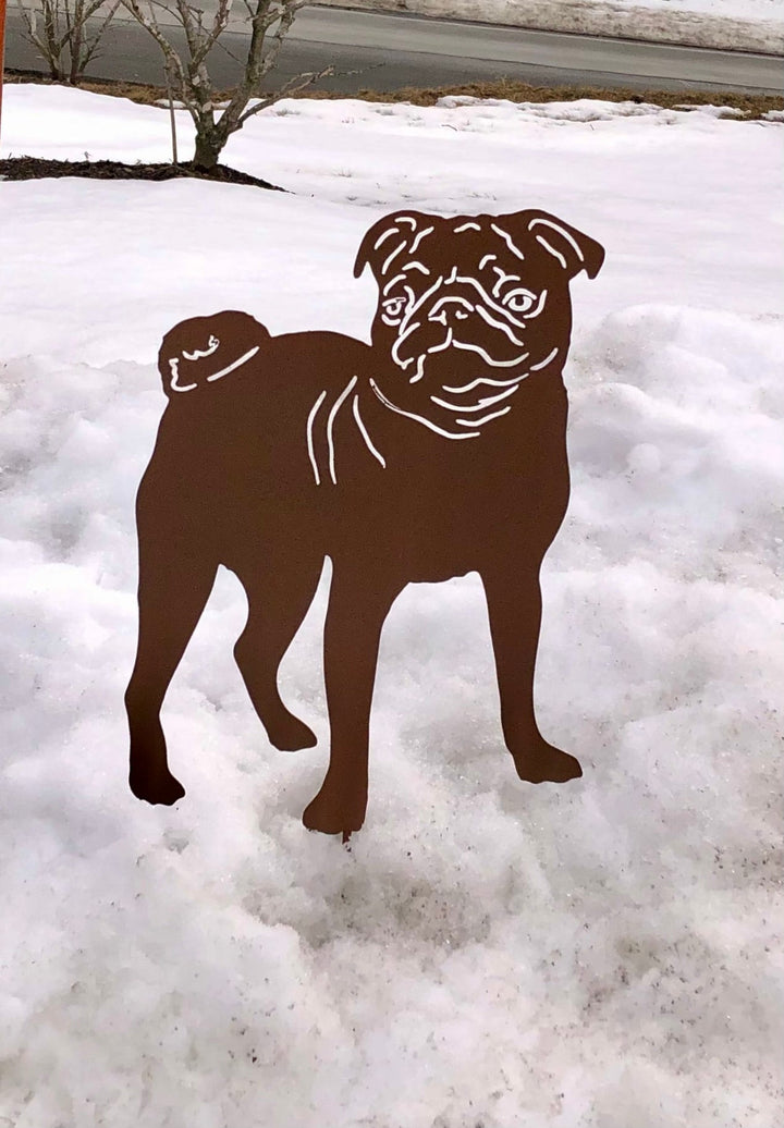 Pug Garden Stake or Wall Hanging