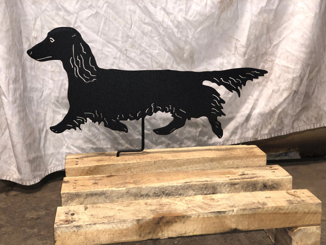 Long Haired Dachshund Statue or Dog Wall Art
