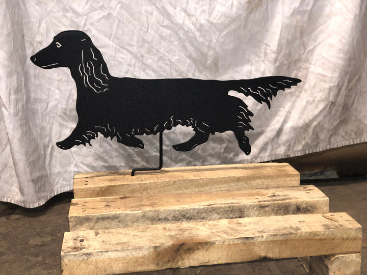 Long Haired Dachshund Statue or Dog Wall Art
