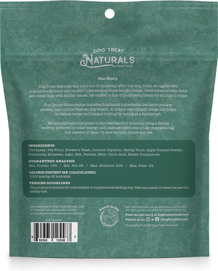 Dog Treat Naturals Chickpea &amp; Mint Dental Sticks Dog Treats (10oz)