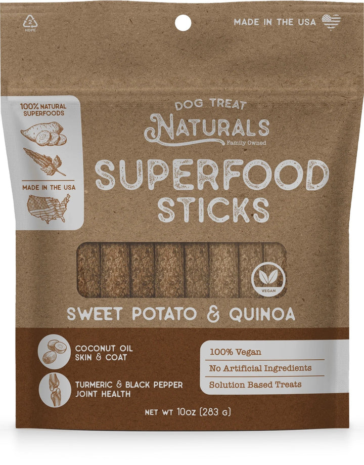 Dental Treat Naturals Superfood Sticks, Sweet Potato &amp; Quinoa Dog Treats (10oz)