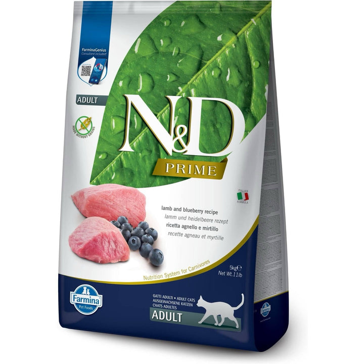 Farmina N&amp;D Prime Lamb &amp; Blueberry Grain Free Dry Cat Food (3.3lb)