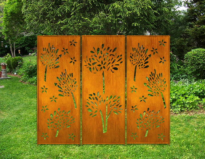 Large Outdoor Metal Privacy Screen Panels (60” &amp; 72”) – Heavy-Duty Steel for Patio &amp; Fence
