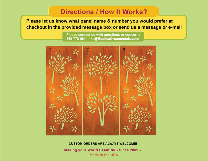 Outdoor Privacy Screen or Extra Large Wall Art (46" Inch)