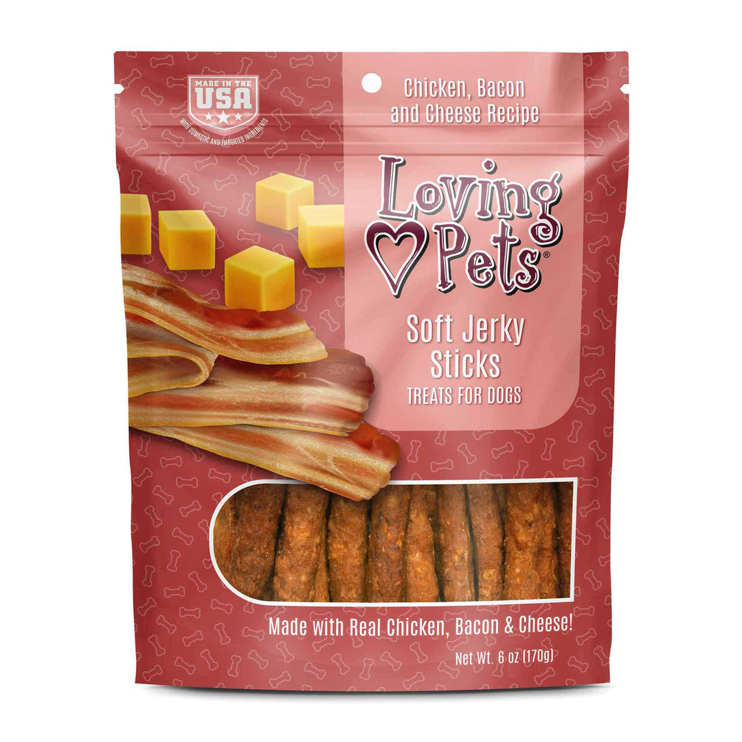 Loving Pets Soft Jerky Sticks Bacon &amp; Cheese Dog Treats (6oz)