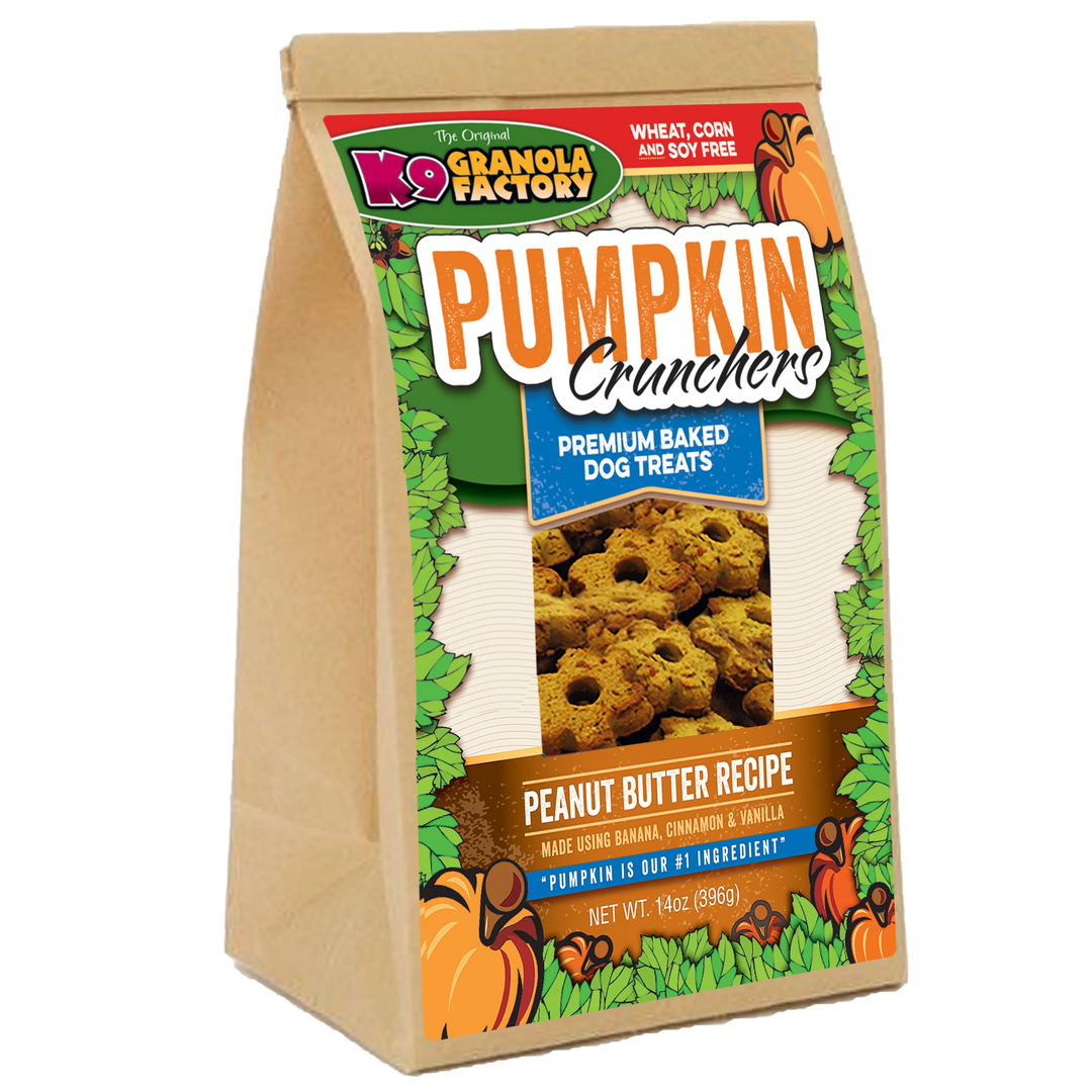 K9 Granola Factory Pumpkin Crunchers, Peanut Butter &amp; Banana Recipe Dog Treats (14oz)