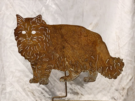Long Haired Cat Yard Art or Wall Hanging