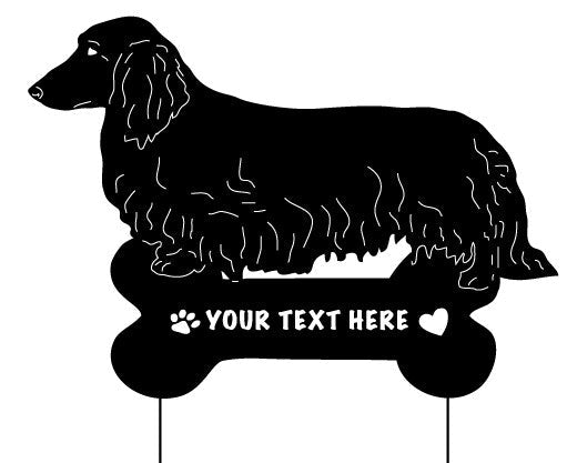 Long-Haired Dachshund Garden Stake or Wall Hanging (Style 2)