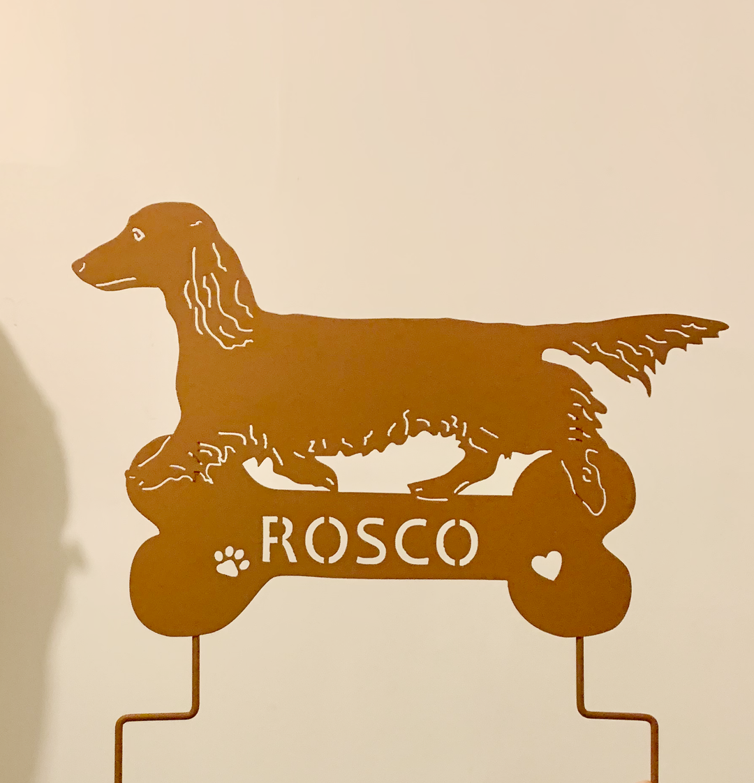 Long Haired Dachshund Statue or Dog Wall Art