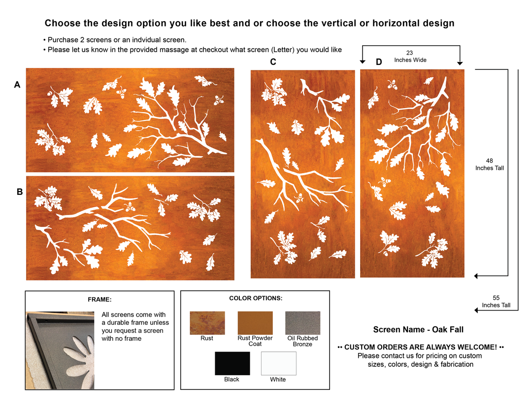 Privacy Screen for Deck / Large Metal Wall Art