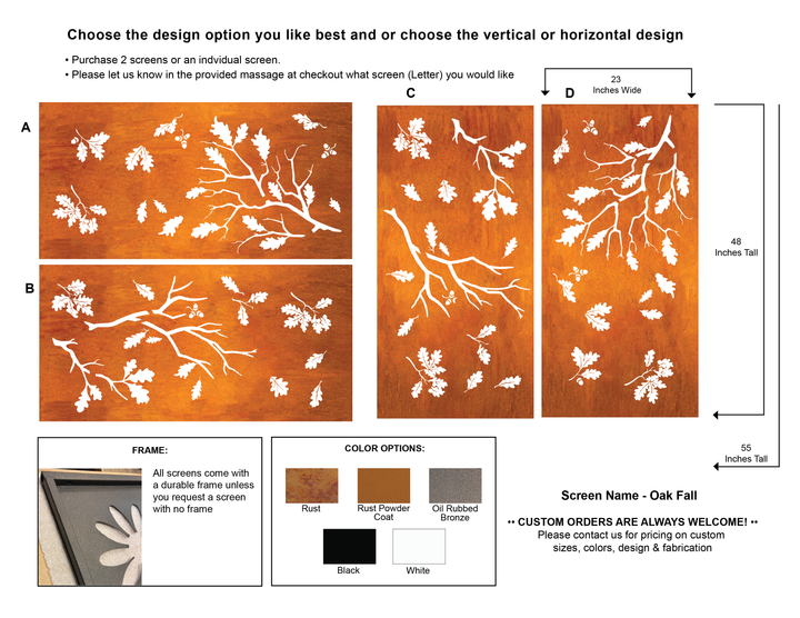Privacy Screen for Deck / Large Metal Wall Art