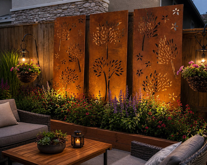 Outdoor Metal Privacy Screen Panels (60” &amp; 72”) | Heavy-Duty Steel for Patio &amp; Fence
