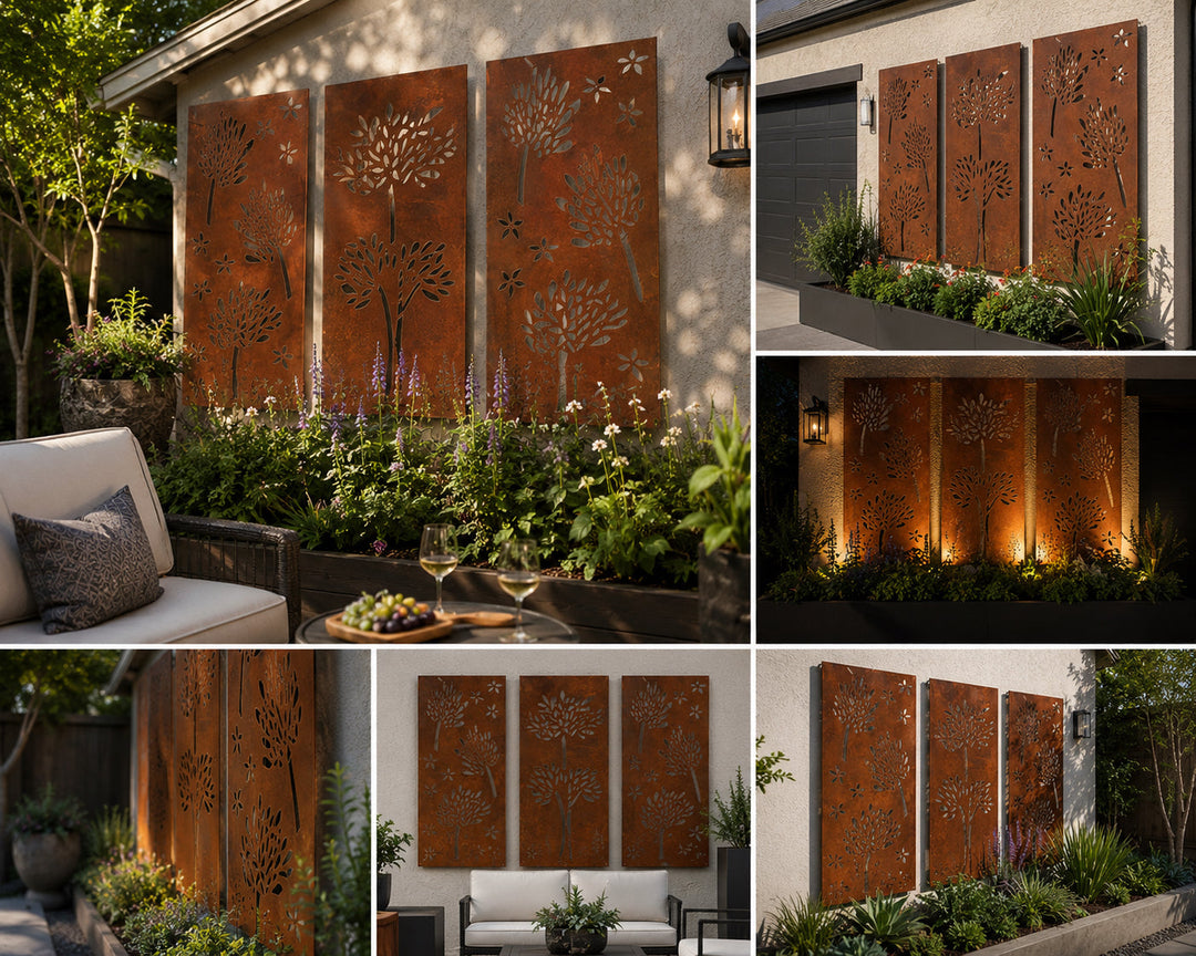 Outdoor Metal Privacy Screen Panels (60” &amp; 72”) | Heavy-Duty Steel for Patio &amp; Fence