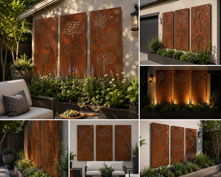 Outdoor Metal Privacy Screen Panels (60” &amp; 72”) | Heavy-Duty Steel for Patio &amp; Fence