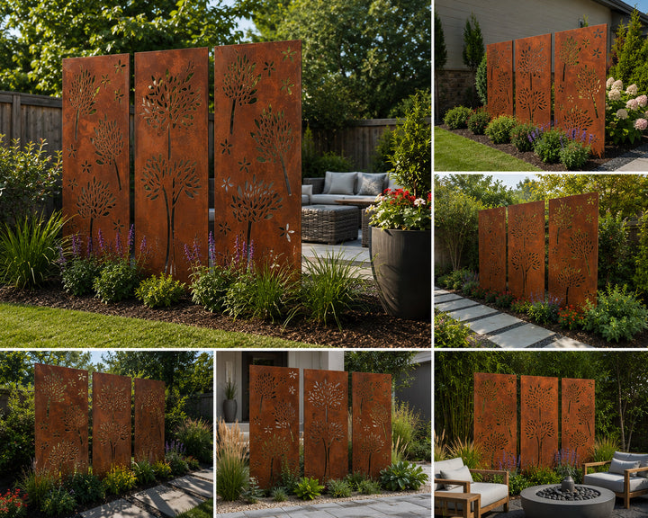 Outdoor Metal Privacy Screen Panels (60” &amp; 72”) | Heavy-Duty Steel for Patio &amp; Fence