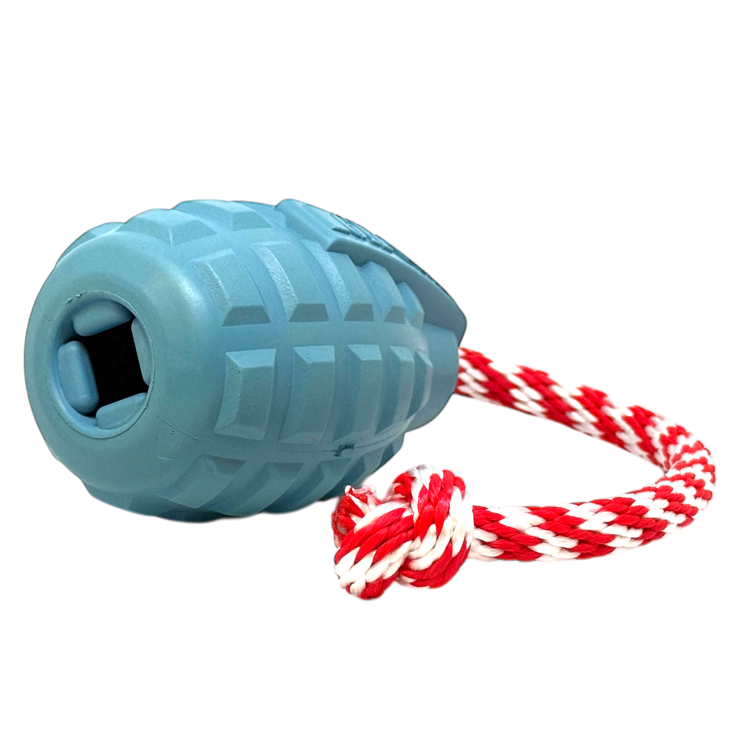 USA-K9 Grenade Shaped Rubber Dog Toy - Chew, Treat Dispenser &amp; Tug Toy | USA