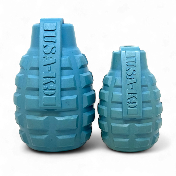 USA-K9 Grenade Shaped Rubber Dog Toy - Chew, Treat Dispenser &amp; Tug Toy | USA