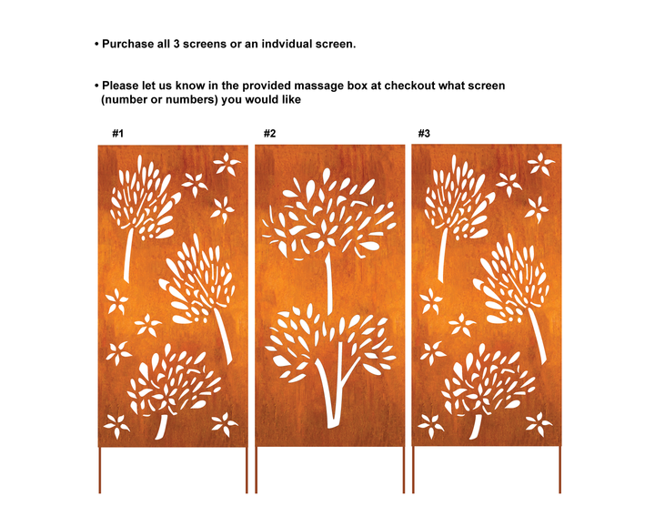 Privacy Screens Outdoor or Large Metal Wall Art (46" Inch)
