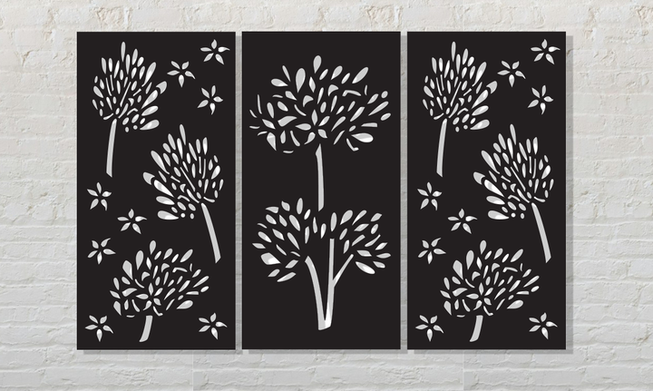 Privacy Screens Outdoor or Large Metal Wall Art (46" Inch)