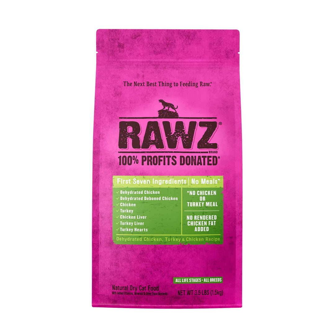 Rawz Dehydrated Chicken, Turkey &amp; Chicken Cat Food Recipe Dry Cat Food