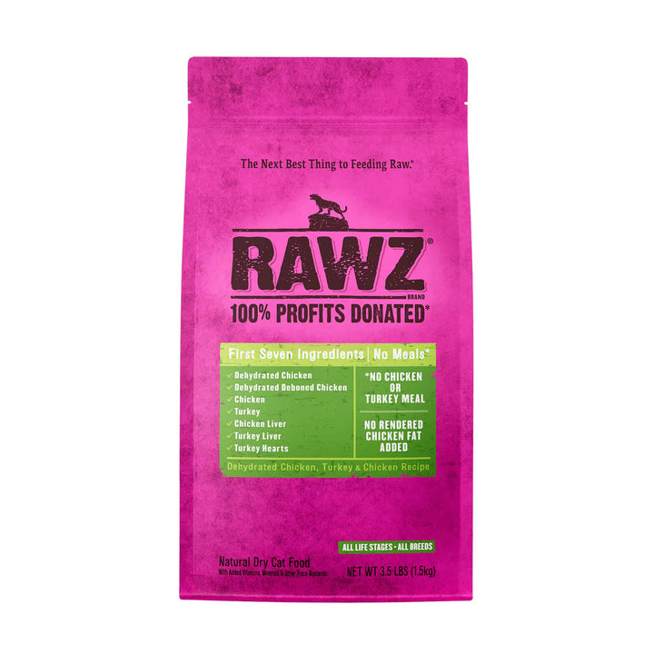 Rawz Dehydrated Chicken, Turkey &amp; Chicken Cat Food Recipe Dry Cat Food