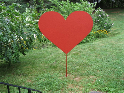 Heart Garden Stake or Metal Heart Wall Decor / Valentine&