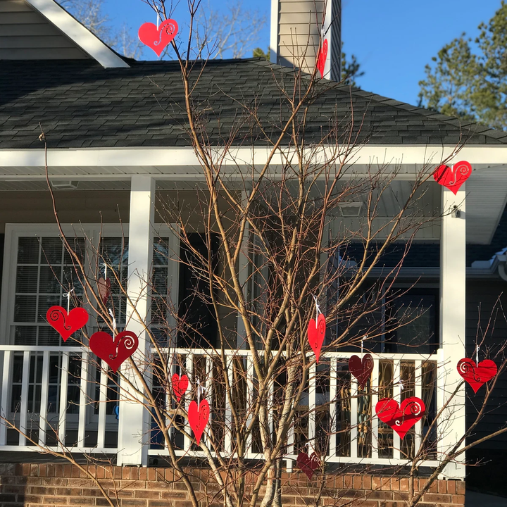 Hanging Heart Tree Ornaments (set of 3), Christmas or Valentines Day Ornament