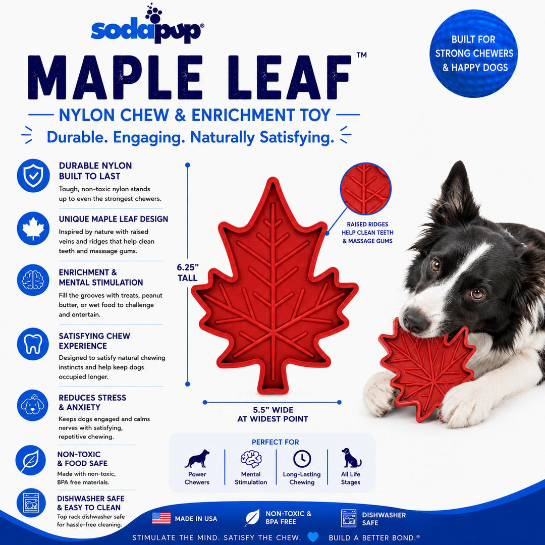 Canadian Maple Leaf Nylon Dog Chew Toy - Indestructible &amp; USA Made