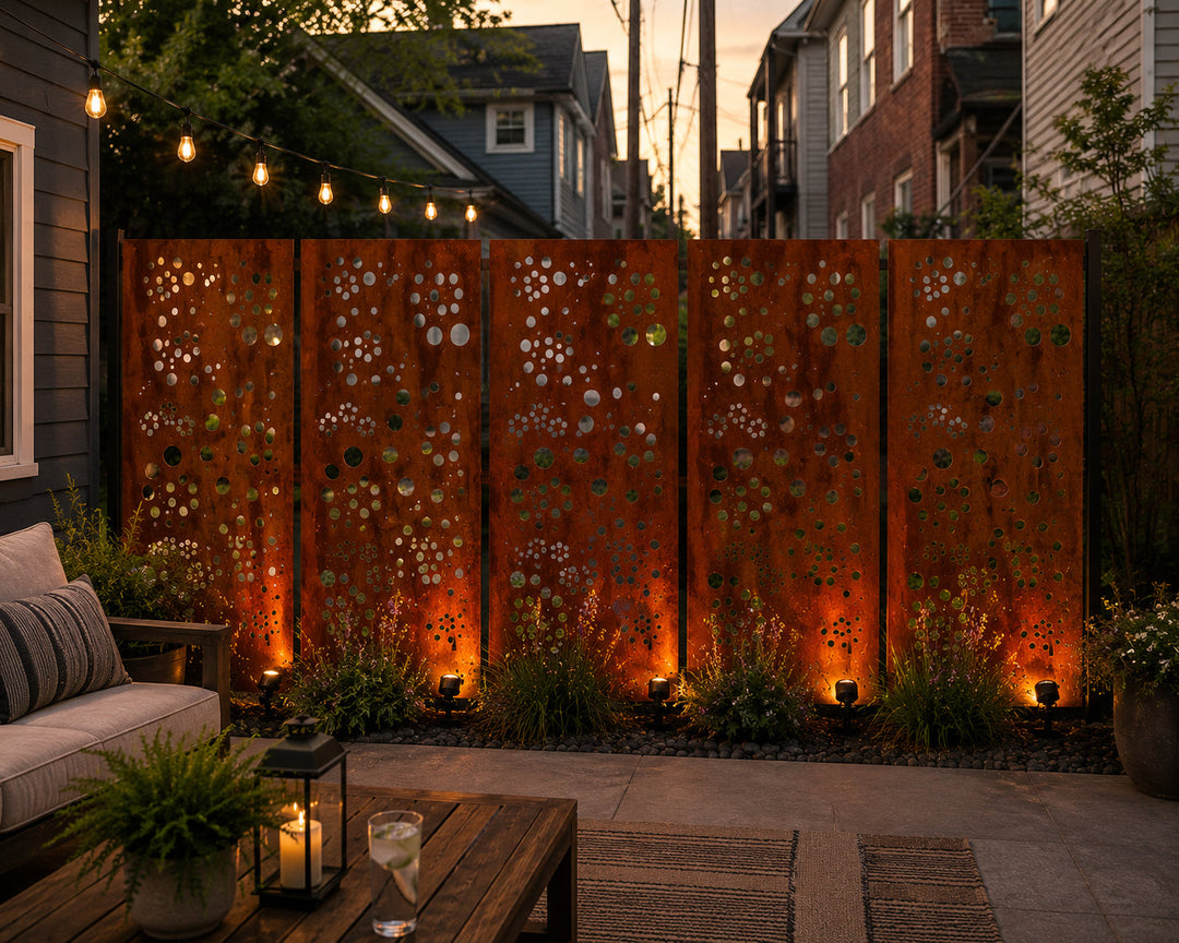 Outdoor Metal Privacy Wall Panels (60” &amp; 72”) – Heavy-Duty Steel for Patio &amp; Fence