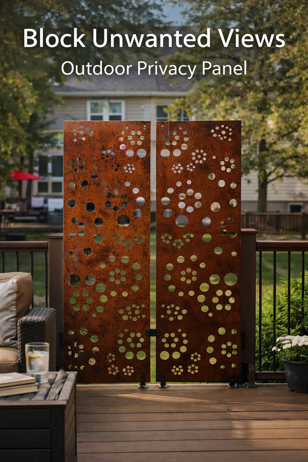 Outdoor Metal Privacy Wall Panels (60” &amp; 72”) – Heavy-Duty Steel for Patio &amp; Fence