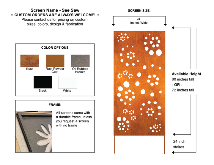 Outdoor Metal Privacy Wall Panels (60” &amp; 72”) – Heavy-Duty Steel for Patio &amp; Fence