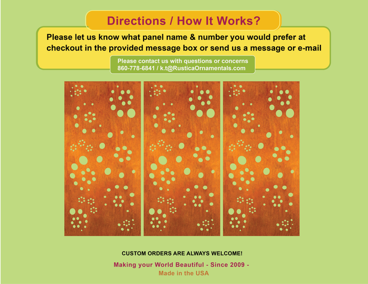 Metal Privacy Screen or Large Metal Wall Art (46" Inch)