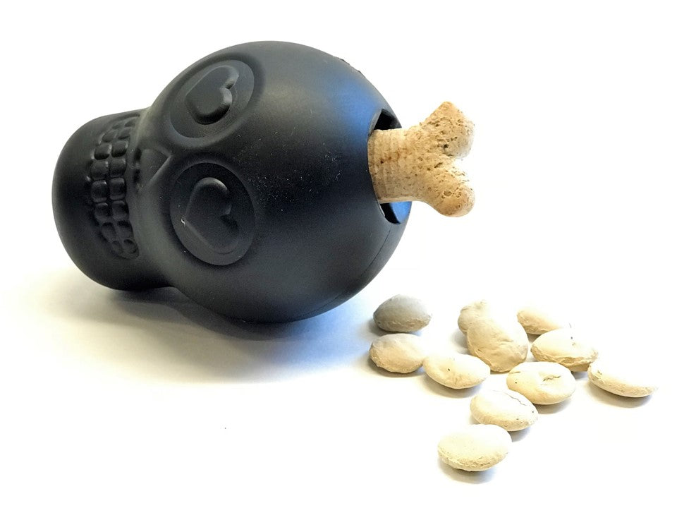 Magnum Sugar Skull Dog Chew Toy &amp; Treat Dispenser - USA Made | SodaPup