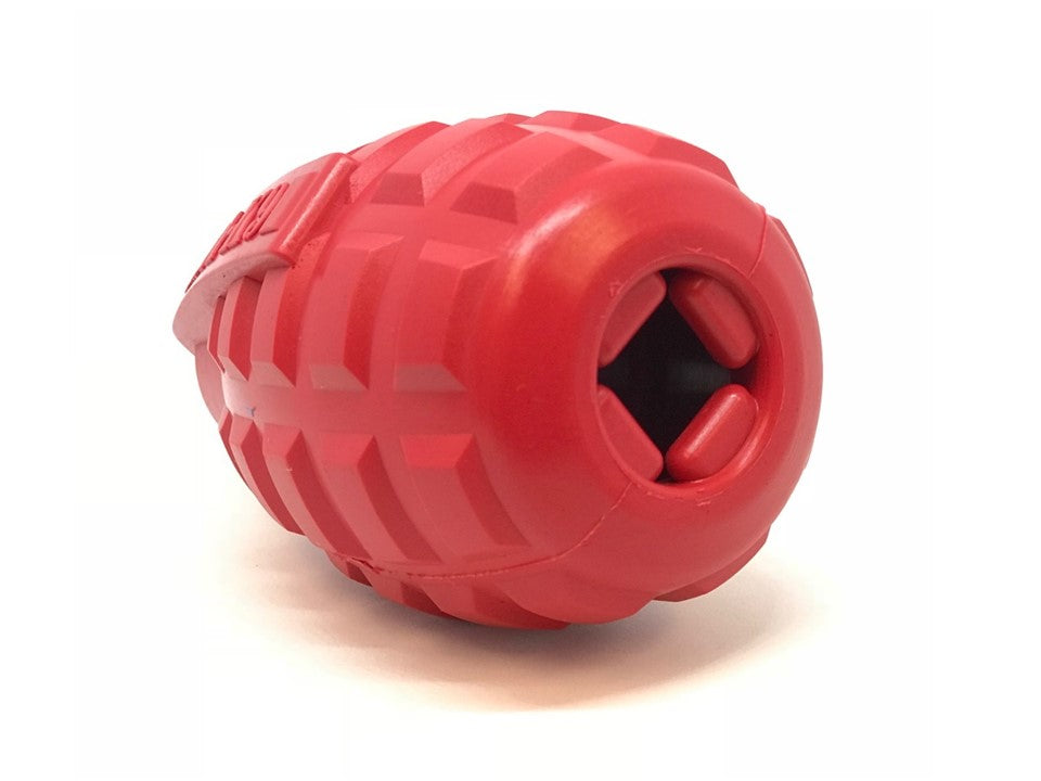 USA-K9 Grenade Rubber Dog Chew Toy | K9 Handler eDispenser Toy | Red &amp; Blue | USA Made