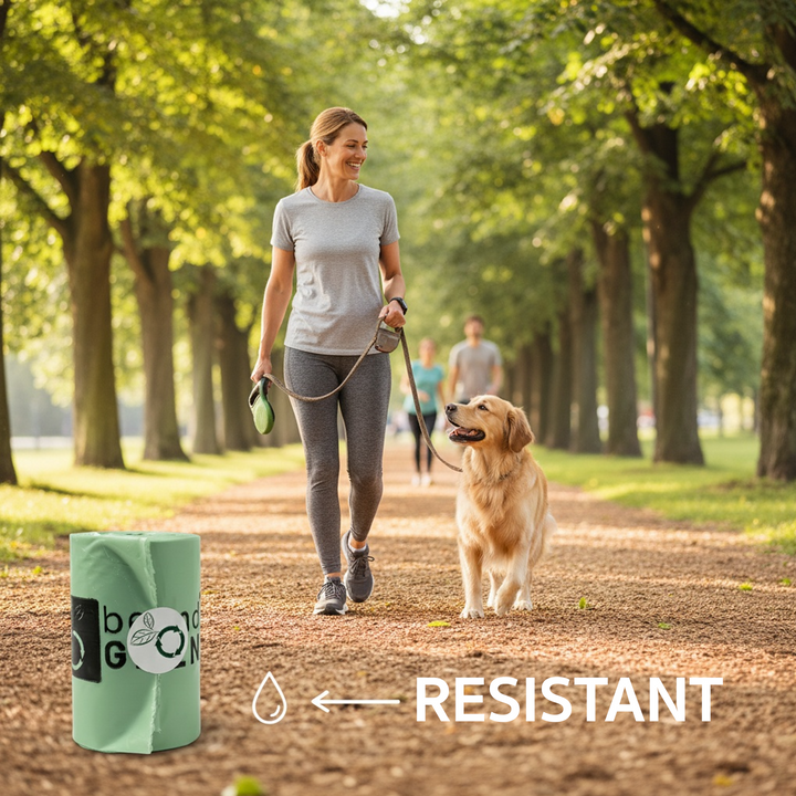 Green Dog Poop Bags – Folded Rolls 9" x 12" - Made in USA