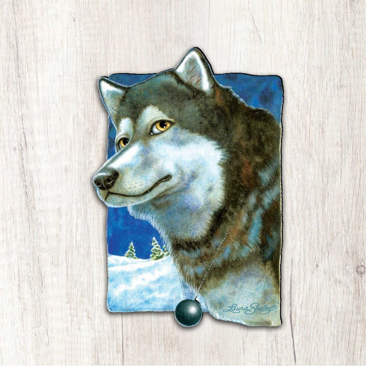 Snow Tracks Holiday Outdoor Decor Large Ornament by Laura Seeley - Pets Dog and Cats Decor - 8511014M