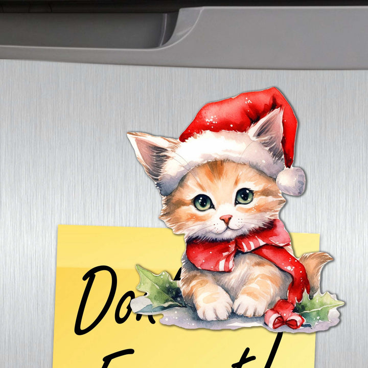 Christmas Cats Decorative Eco Wood Magnets Set of 6 by G. Debrekht - Pets Dog and Cat Decor - 8090016G-S6