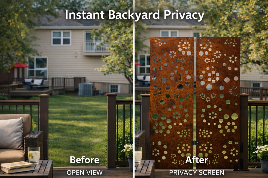 Outdoor Metal Privacy Wall Panels (60” &amp; 72”) – Heavy-Duty Steel for Patio &amp; Fence