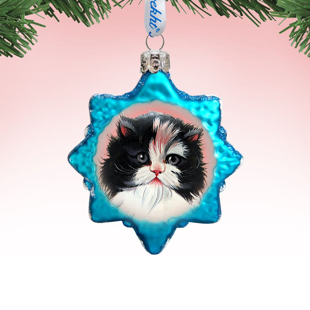 Calico Girl Mercury Glass Ornament by G. DeBrekht - Pets Dog and Cats Decor - 774020
