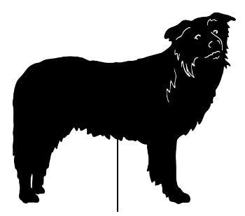Border Collie Garden Stake or Wall Hanging (style 2)