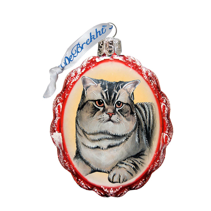 Grey Tab Mercury Glass Ornament by G. DeBrekht - Pets Dog and Cats Decor - 774016