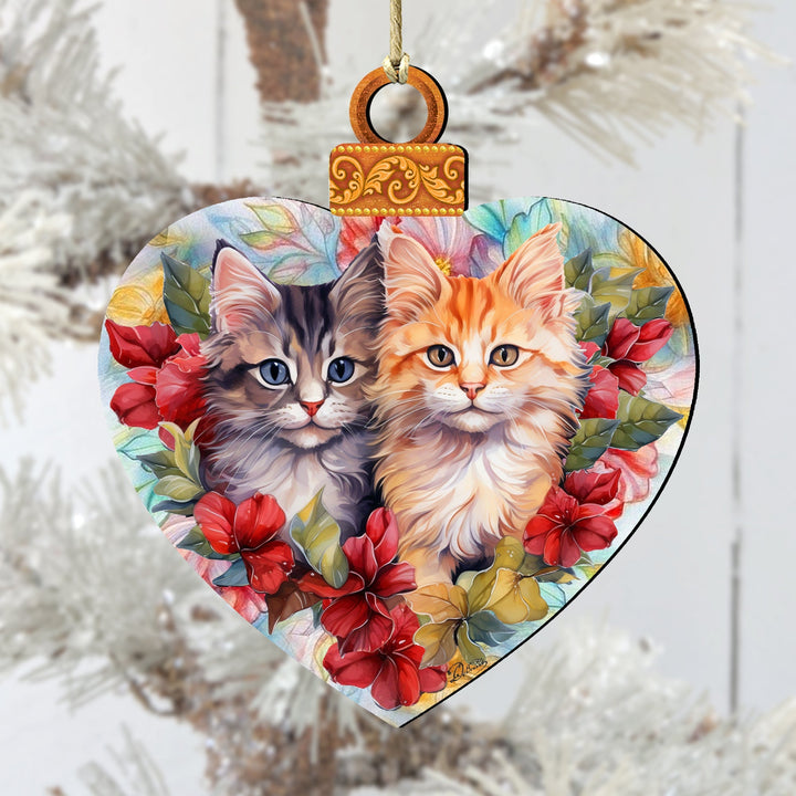 Cute Kittens Wooden Ornaments by G. Debrekht Pets Decor - 8611091