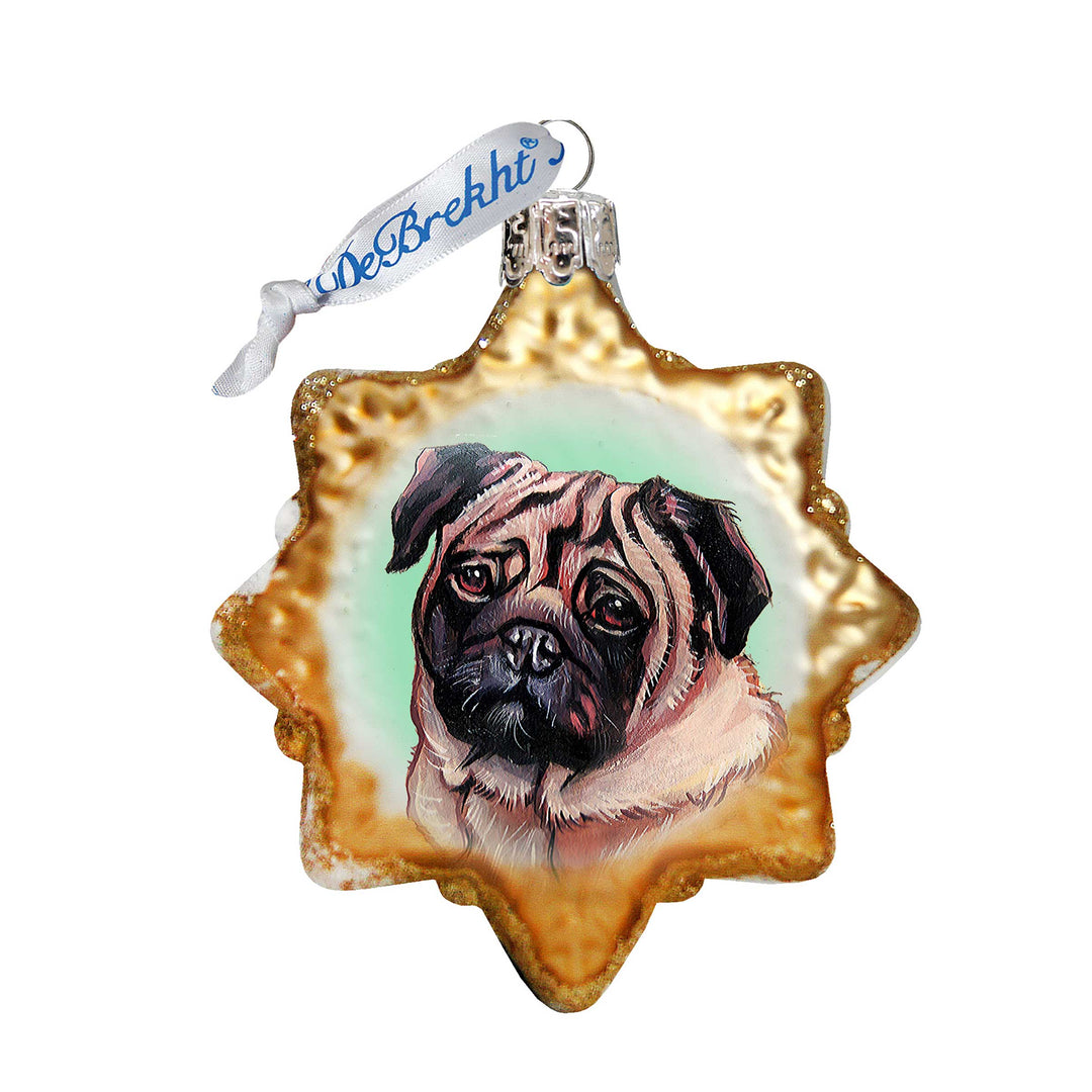 Cute Pug Mercury Glass Ornament by G. DeBrekht - Pets Dog and Cats Décor - 774019