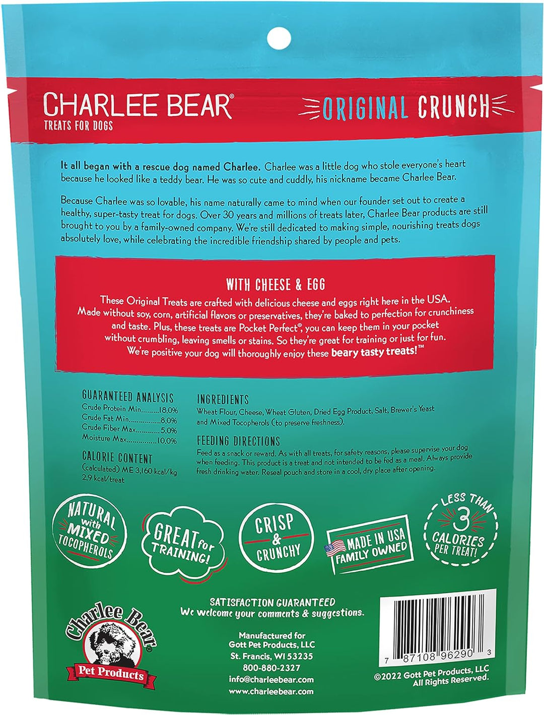 Charlee Bear Orginal Crunch Cheese &amp; Egg Dog Treat (16oz)