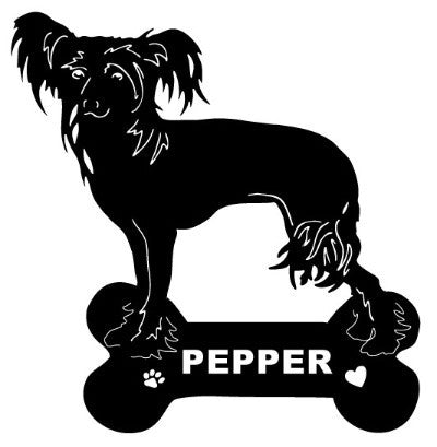 Chinese Crested Dog Garden Stake or Wall Hanging (Style 1)