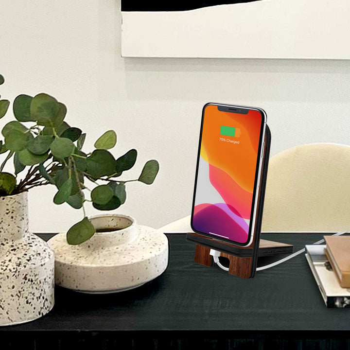 Sophisticated Cats Cell Phone Stand Family Decor - Wood Mobile Tablet Holder Charging Station Organizer - 892039