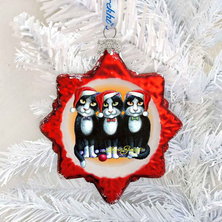 Boys Night Out Mercury Glass Ornament by Laura Seeley - Pets Dog and Cats Decor - 779215-LS