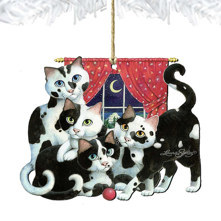 Cookies and Cream Wooden Ornaments Pets - Tree Ornament by Laura Seeley - Pets Dog and Cats Decor - 8512053-LS
