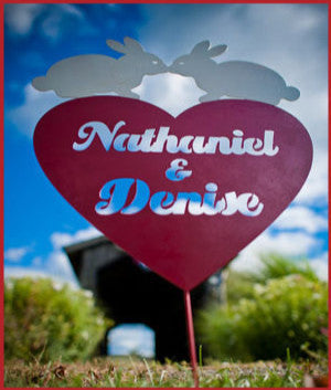 Custom Heart Garden Decoration or Wall Hanging / Personalized Metal Sign